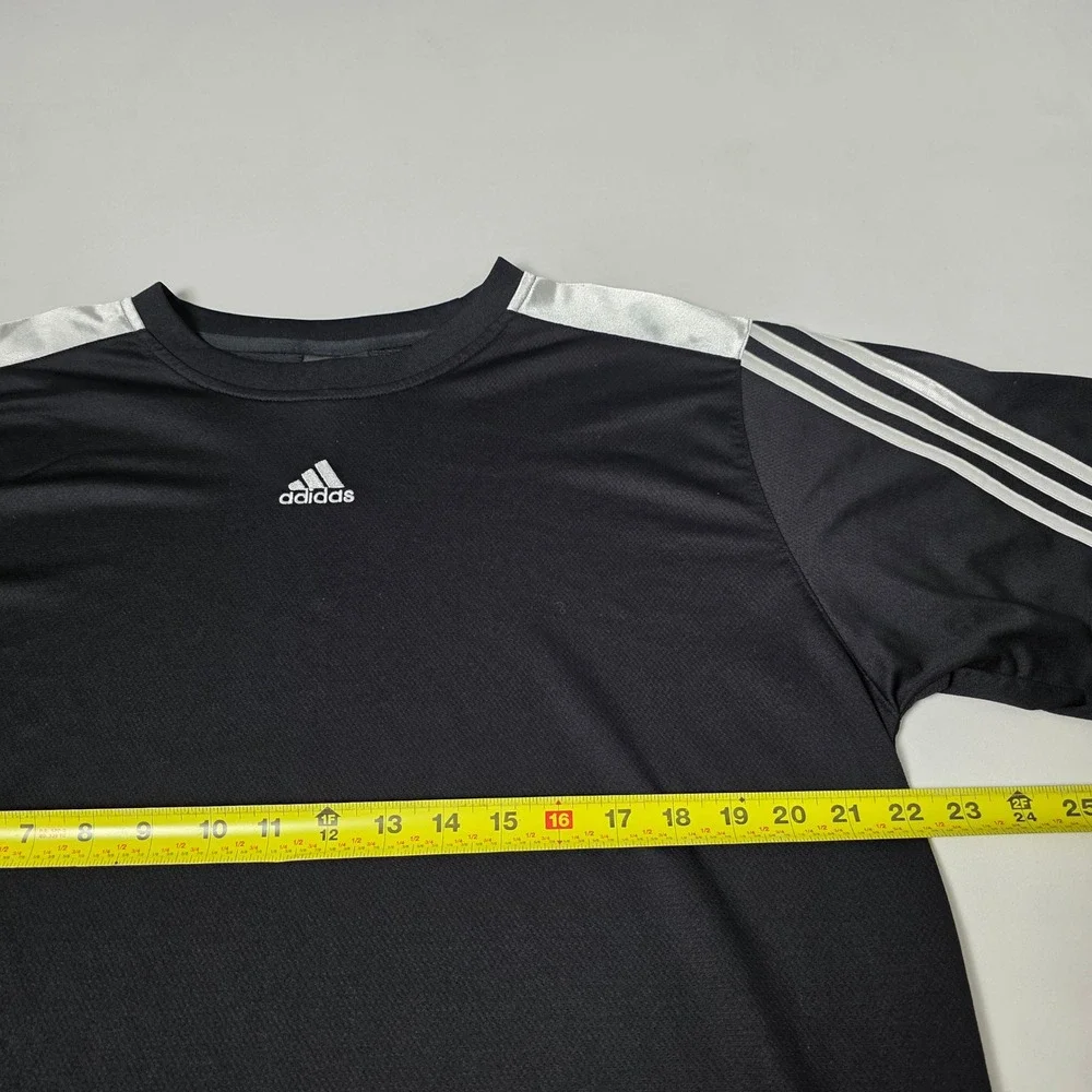 Adidas T-Shirt Men Large Black‎ Active 360 Short Sleeve AZB004 Stripe Athletic
